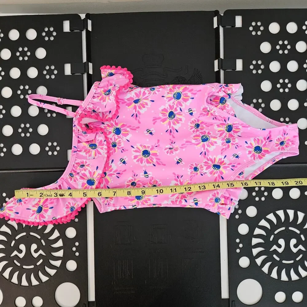 Tommy Bahama Pink Floral One-Piece‎ Swimsuit and Matching Hat | Kid's 5